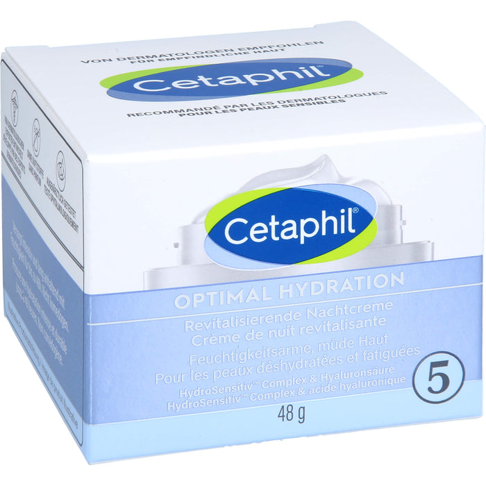 Cetaphil Optimal Hydration revitalisierende Nachtcreme für feuchtigkeitsarme, müde Haut, 48 g Creme