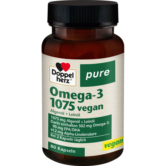 Doppelherz Omega-3 1075 vegan pure, 80 St. Kapseln