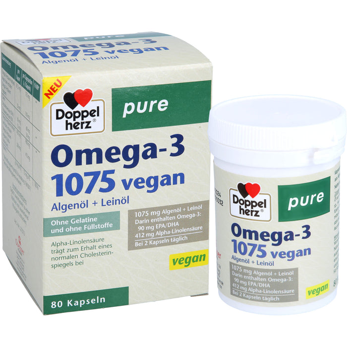 Doppelherz Omega-3 1075 vegan pure, 80 pc Capsules