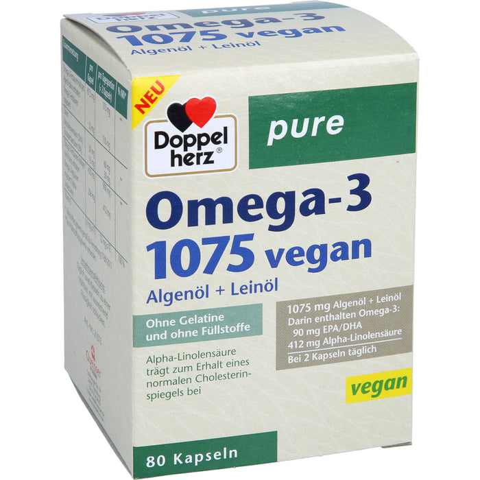 Doppelherz Omega-3 1075 vegan pure, 80 pc Capsules