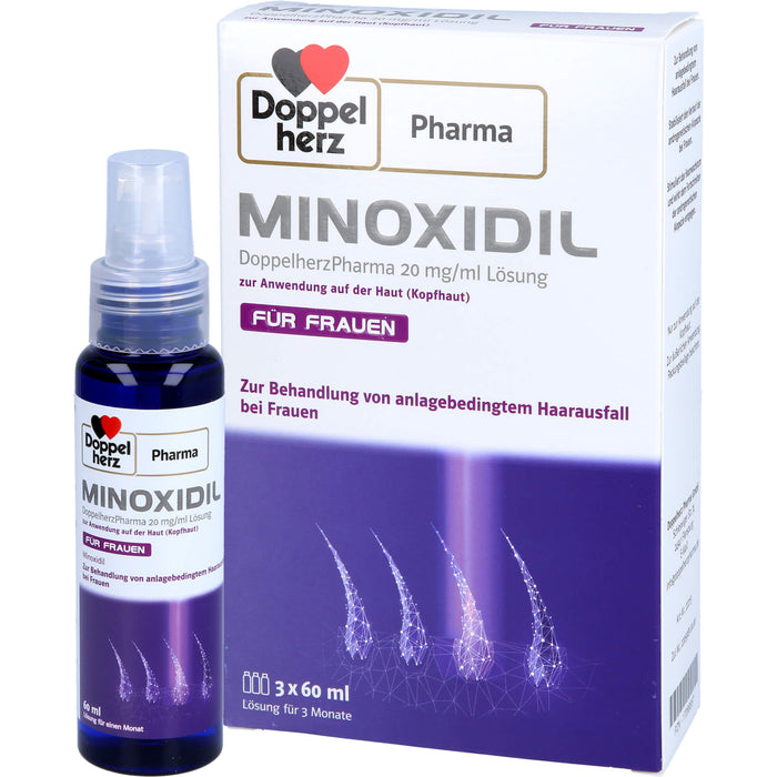 Doppelherz Pharma Minoxidil 20 mg/ml Lösung für anlagebedingtem Haarausfall bei Frauen, 180 ml Lösung