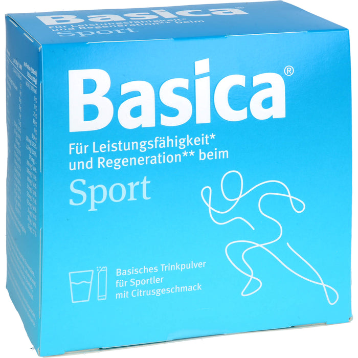 Basica Sport Trinkpulver mit Citrusgeschmack für Leistungsfähigkeit und Regeneration beim Sport, 50 pc Sachets