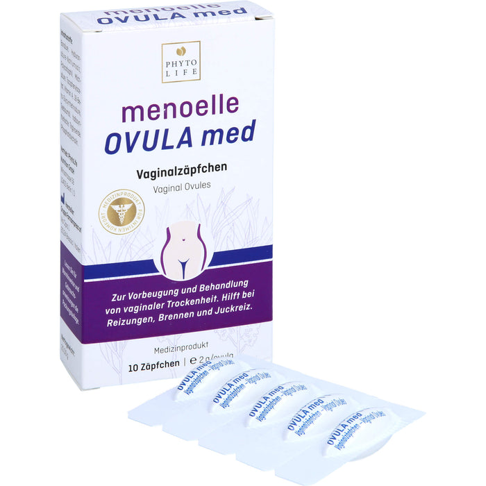 Menoelle Ovula med Vaginalzäfchen zur Vorbeugung und Behandlung bakterieller Vaginose, 10 pcs. Suppositories