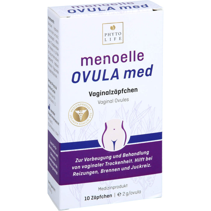 Menoelle Ovula med Vaginalzäfchen zur Vorbeugung und Behandlung bakterieller Vaginose, 10 pcs. Suppositories