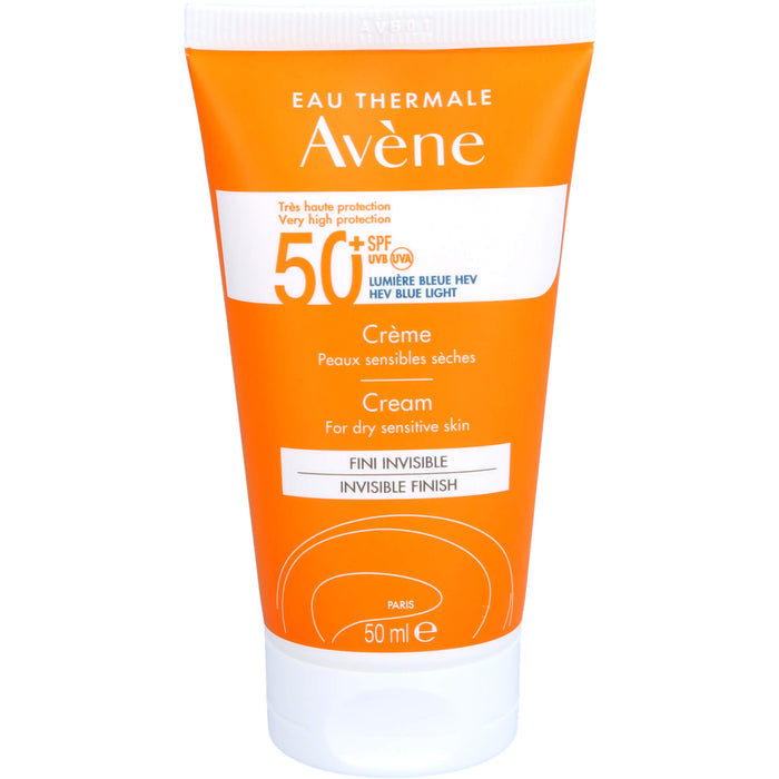 Avène Sonnencreme LSF 50+ für empfindliche trockene Haut invisible finish, 50 ml Cream