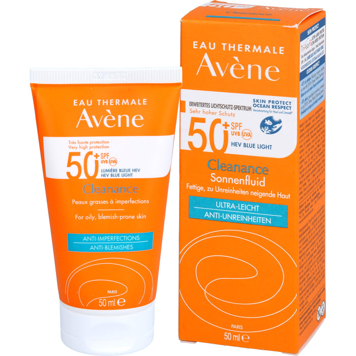 Avène Cleanance Sonnenfluid LSF 50+ für fettige, zu Unreinheiten neigende Haut, 50 ml Crème