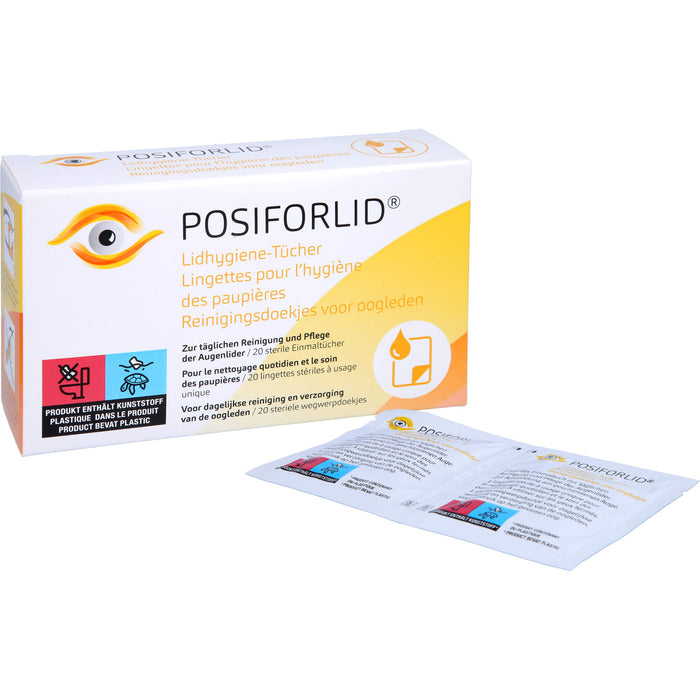 POSIFORLID Lidhygiene-Tücher zur täglichen Pflege und Reinigung der Augenlider, 20 pcs. Cloths