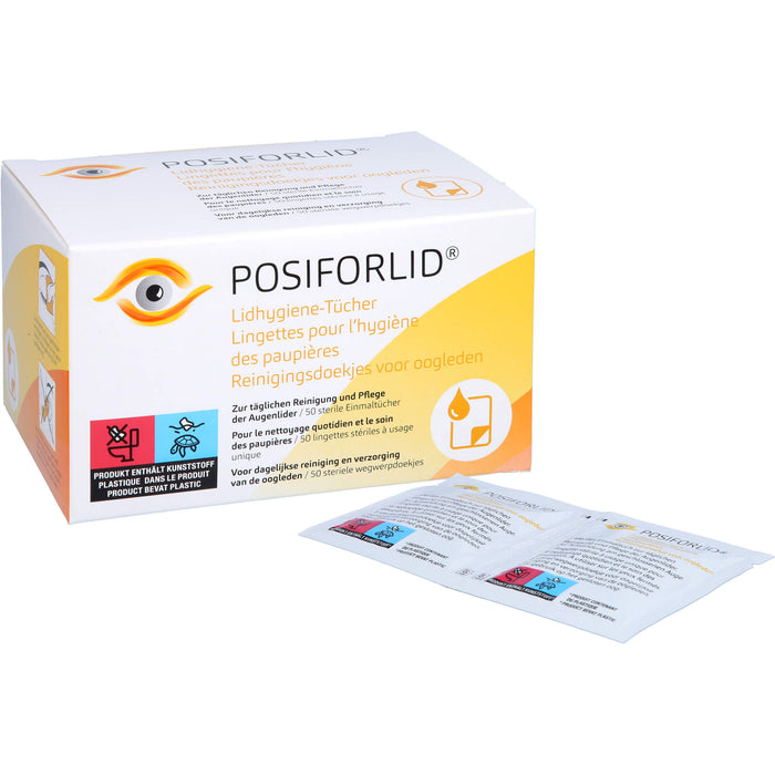 POSIFORLID Lidhygiene-Tücher zur täglichen Reinigung und Pflege der Augenlider, 50 pcs. Cloths