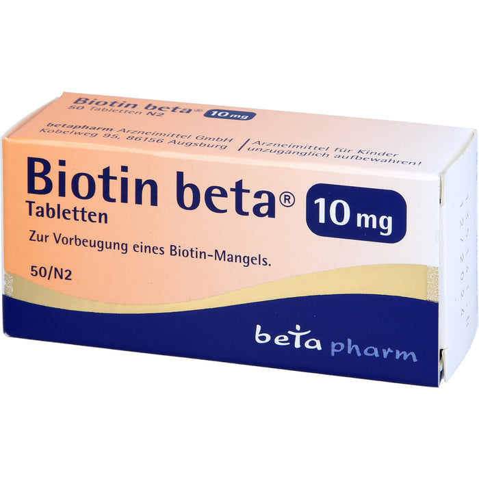 Biotin beta 10 mg Tabletten zur Vorbeugung einens Biotin-Mangels, 50 St. Tabletten