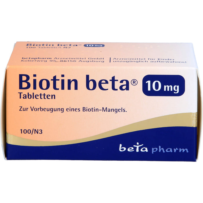 Biotin beta 10 mg Tabletten zur Vorbeugung einens Biotin-Mangels, 100 St. Tabletten