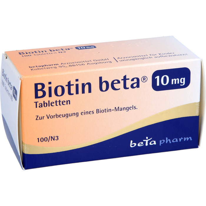 Biotin beta 10 mg Tabletten zur Vorbeugung einens Biotin-Mangels, 100 St. Tabletten