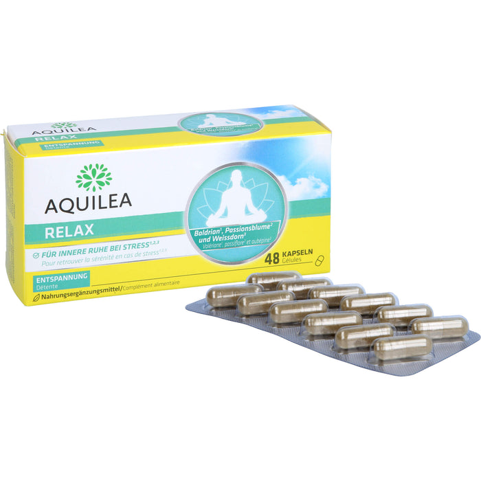 AQUILEA Relax Kapseln für innere Ruhe bei Stress, 48 St. Kapseln