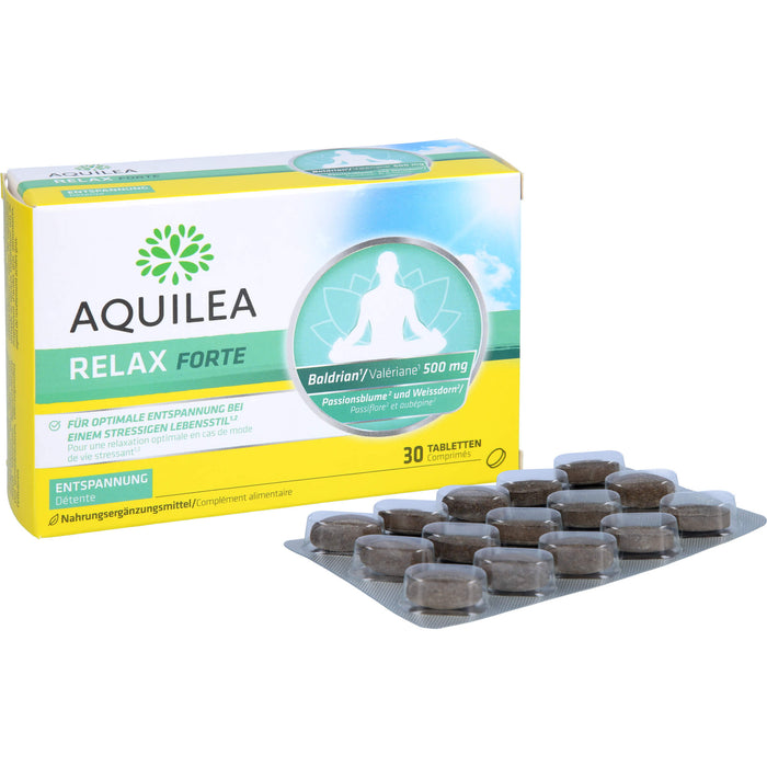 Aquilea Relax Forte Tabletten für optimale Entspannung bei einem stressigem Lebensstil, 30 St. Tabletten