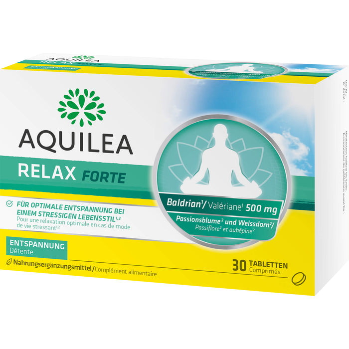 Aquilea Relax Forte Tabletten für optimale Entspannung bei einem stressigem Lebensstil, 30 St. Tabletten
