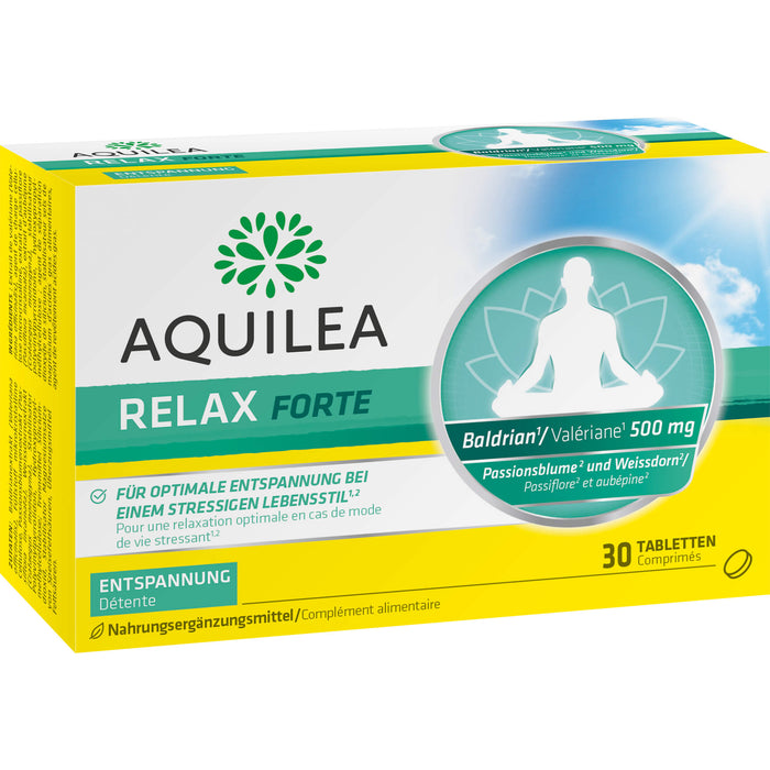 Aquilea Relax Forte Tabletten für optimale Entspannung bei einem stressigem Lebensstil, 30 St. Tabletten