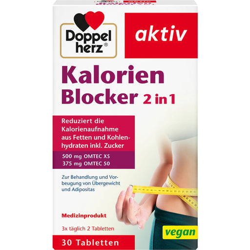 Doppelherz aktiv Kalorien Blocker 2 in 1 Tabletten bei Übergewicht und Adipositas, 30 St. Tabletten