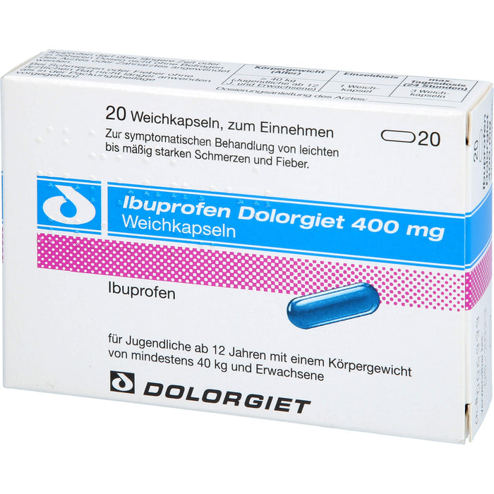 Ibuprofen Dolorgiet 400 mg Weichkapseln, 20 pc Capsules