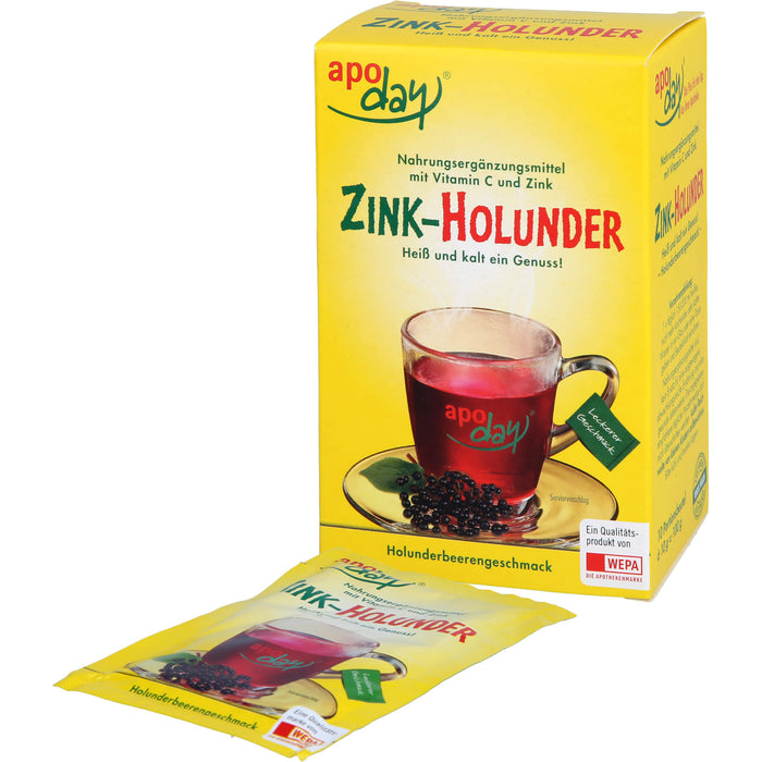 apoday Zink-Holunder + Vitamin C Pulver, 10 pcs. Sachets