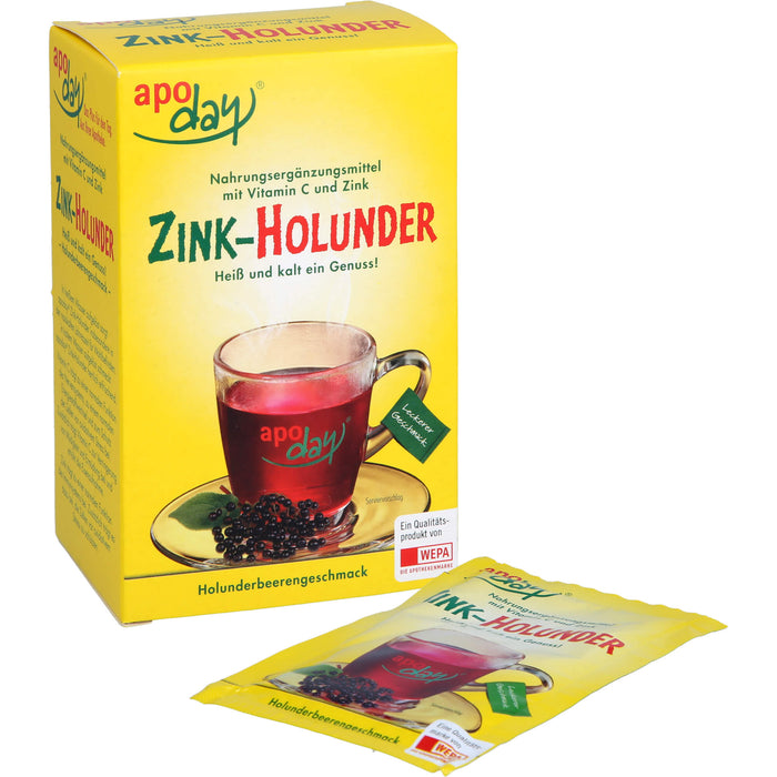 apoday Zink-Holunder + Vitamin C Pulver, 10 pcs. Sachets