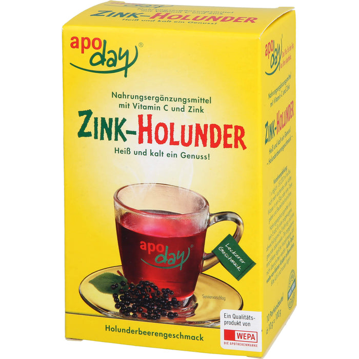 apoday Zink-Holunder + Vitamin C Pulver, 10 pcs. Sachets