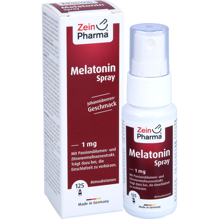 ZeinPharma Melatonin 1 mg Spray mit Johannisbeeren-Geschmack, 25 ml Solution
