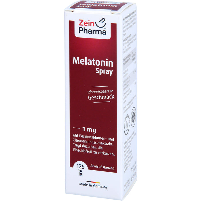 ZeinPharma Melatonin 1 mg Spray mit Johannisbeeren-Geschmack, 25 ml Lösung