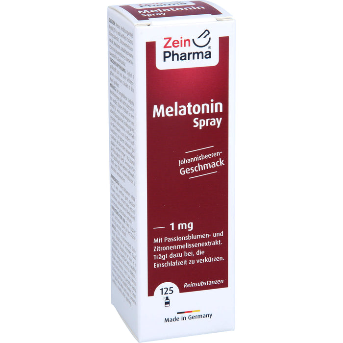 ZeinPharma Melatonin 1 mg Spray mit Johannisbeeren-Geschmack, 25 ml Lösung