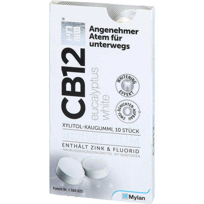 CB12 Boost Xylitol-Kaugummi Eucalyptus gegen Mundgeruch mit Whitening-Effekt, 10 pcs. Chewing gum