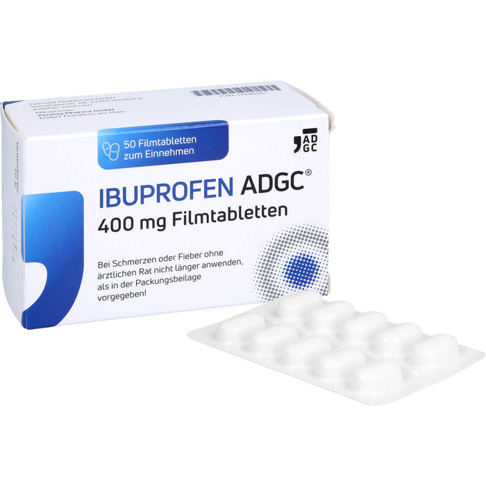 Ibuprofen ADGC 400 mg Filmtabletten bei Schmerzen oder Fieber, 50.0 St. Tabletten
