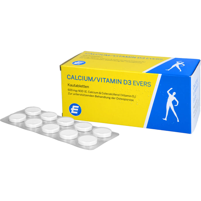 Calcium/Vitamin D3 Evers, 600 mg / 400 I.E Kautabletten, 100 St KTA