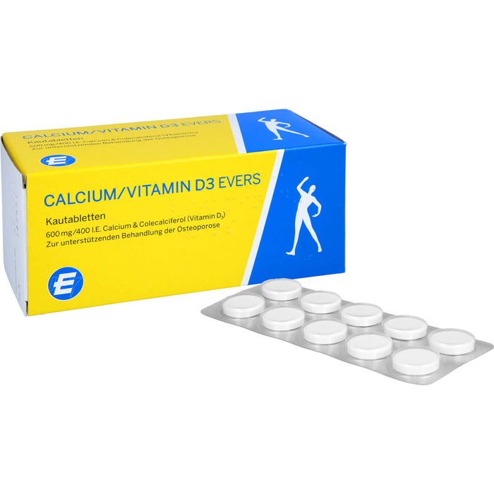 Calcium/Vitamin D3 Evers, 600 mg / 400 I.E Kautabletten, 100 St KTA