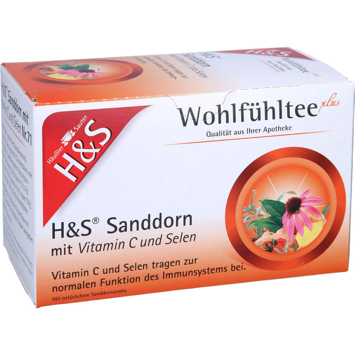 H&S Wohlfühltee Sanddorn mit Vitamin C und Selen, 20 pcs. Filter bag