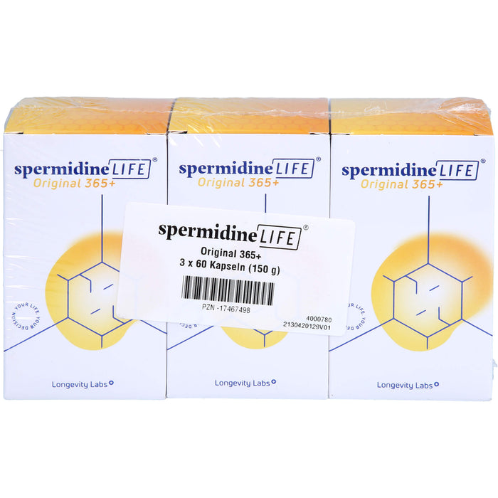 SpermidineLIFE Original 365+ Kapseln zur Unterstützung der körpereigenen Zellerneuerung, 60 St. Kapseln