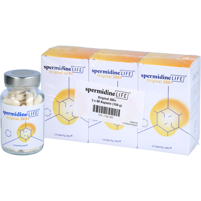 SpermidineLIFE Original 365+ Kapseln zur Unterstützung der körpereigenen Zellerneuerung, 60 St. Kapseln