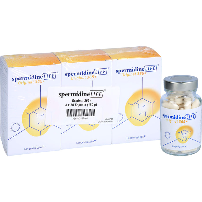 SpermidineLIFE Original 365+ Kapseln zur Unterstützung der körpereigenen Zellerneuerung, 60 St. Kapseln