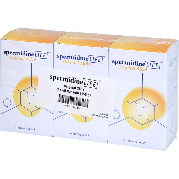 SpermidineLIFE Original 365+ Kapseln zur Unterstützung der körpereigenen Zellerneuerung, 60 St. Kapseln