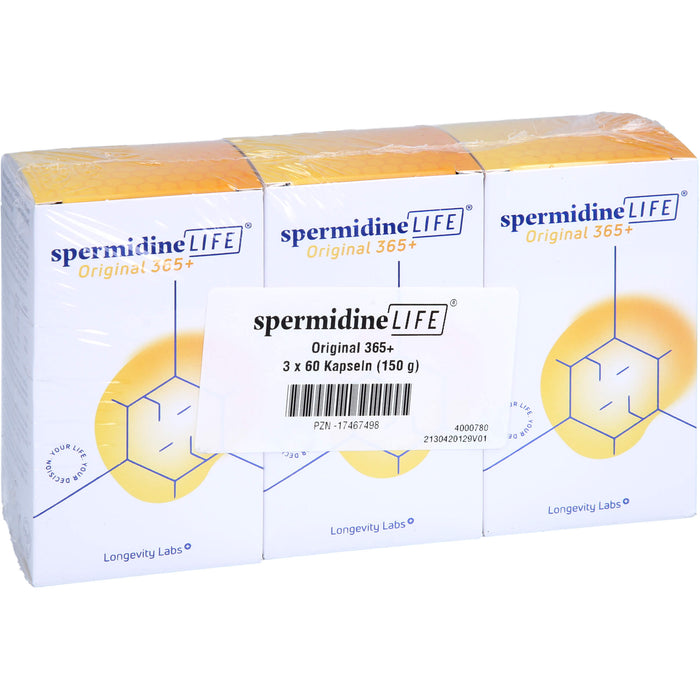 SpermidineLIFE Original 365+ Kapseln zur Unterstützung der körpereigenen Zellerneuerung, 60 St. Kapseln