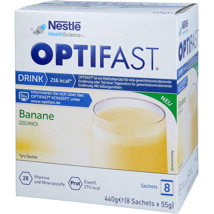 OPTIFAST Drink Banane Geschmack Mahlzeitersatz für eine gewichtskontrollierende Ernährung, 8 pcs. Sachets