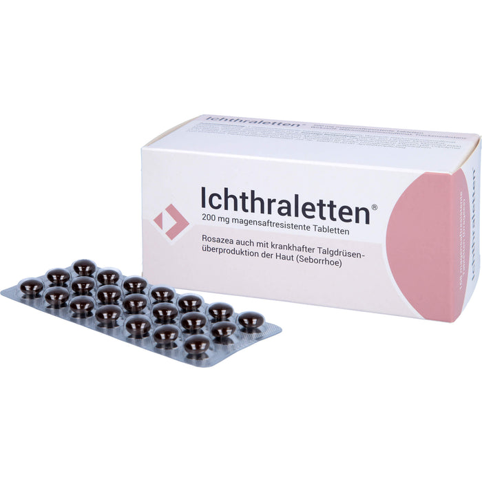Ichthraletten 200 mg Tabletten bei Rosazea, 168 pc Tablettes