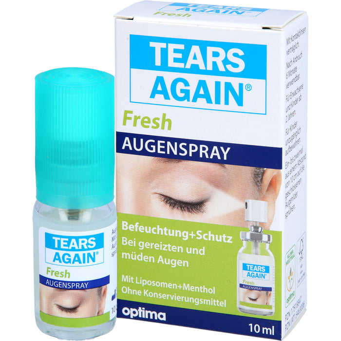 TEARS AGAIN Fresh Augenspray (ohne Konservierungsmittel) Befeuchtung und Schutz bei gereizten und müden Augen, 10 ml Solution
