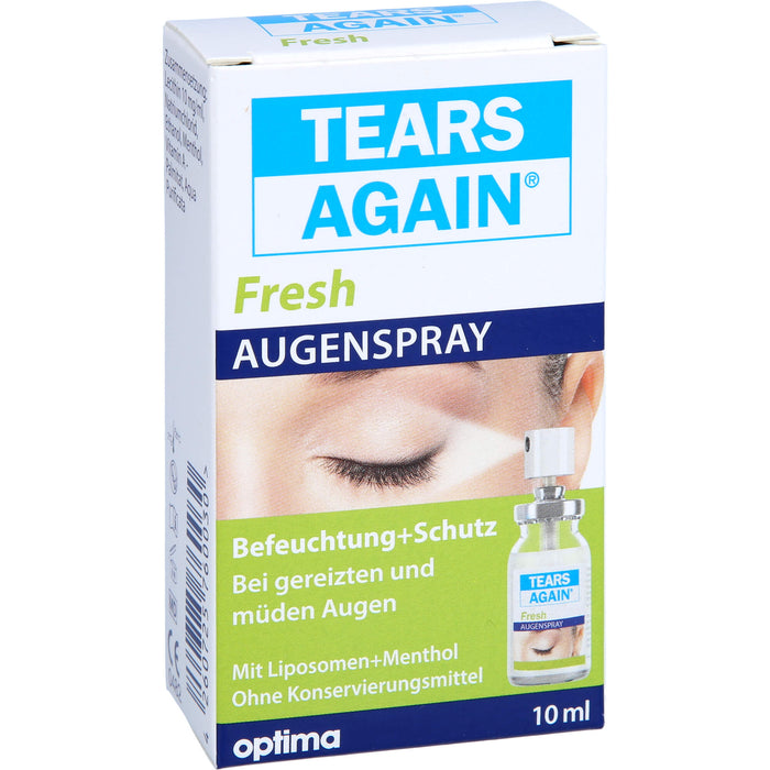 TEARS AGAIN Fresh Augenspray (ohne Konservierungsmittel) Befeuchtung und Schutz bei gereizten und müden Augen, 10 ml Solution