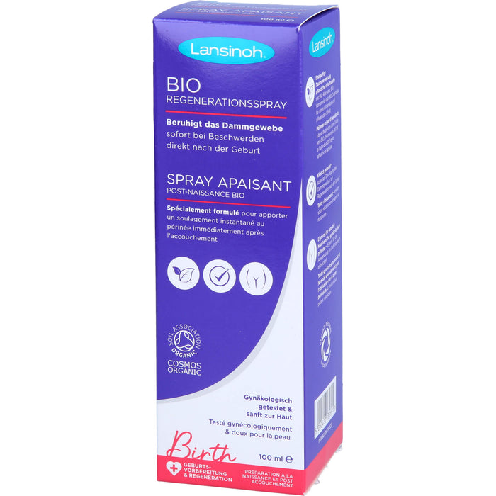 LANSINOH bio Regenerationsspray beruhigt das Dammgewebe, 100 ml Solution