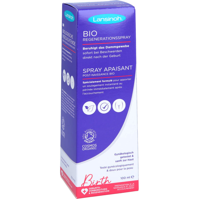 LANSINOH bio Regenerationsspray beruhigt das Dammgewebe, 100 ml Solution