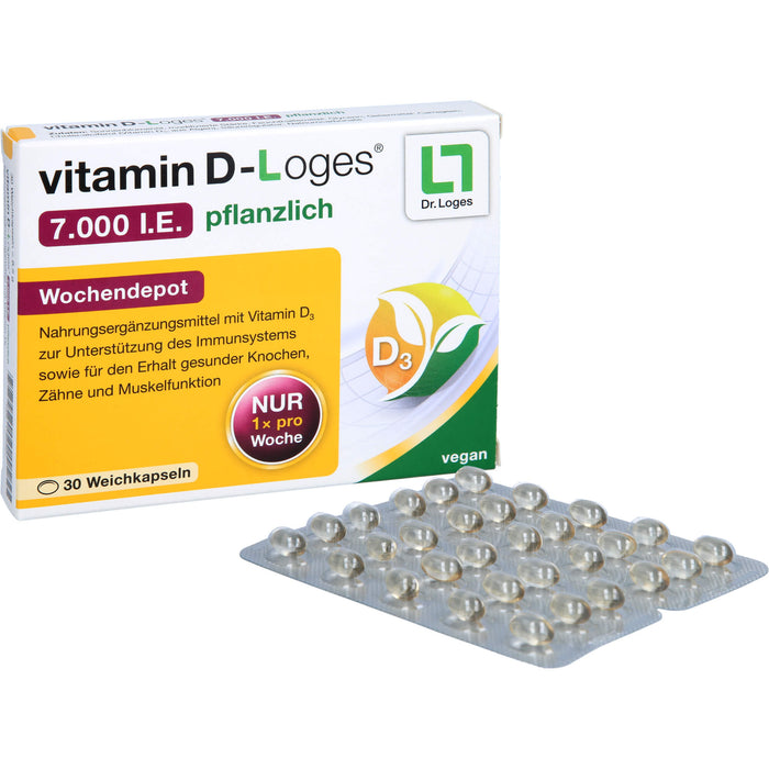 vitamin D-Loges 7.000 I.E. pflanzlich Weichkapseln, 30 St., 30 pc Capsules