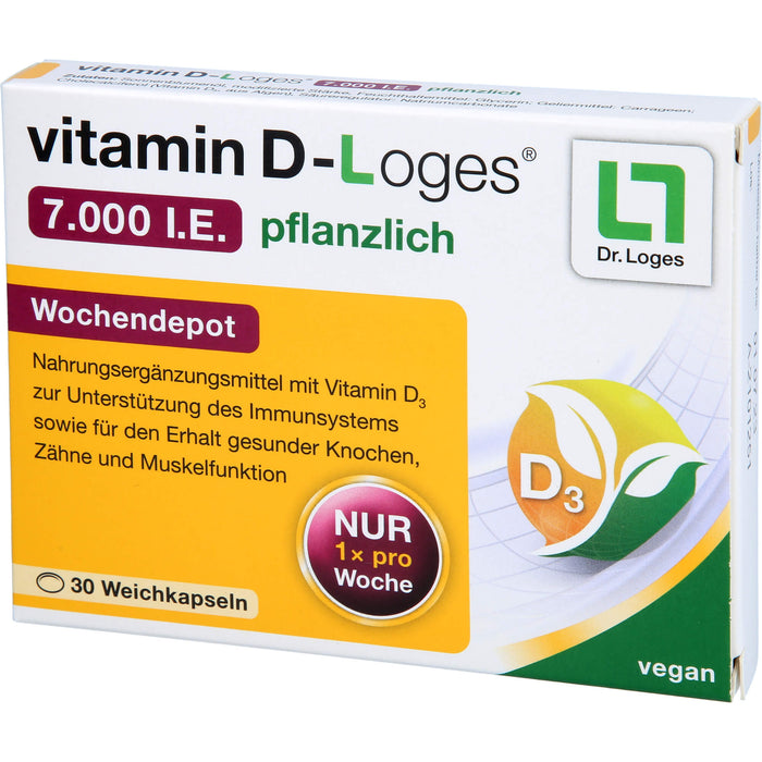 vitamin D-Loges 7.000 I.E. pflanzlich Weichkapseln, 30 St., 30 pc Capsules