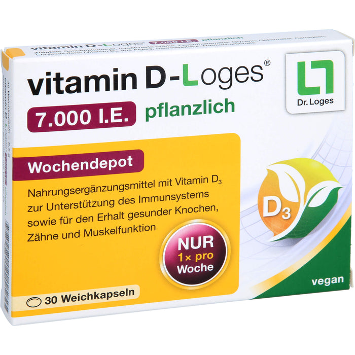 vitamin D-Loges 7.000 I.E. pflanzlich Weichkapseln, 30 St., 30 pc Capsules