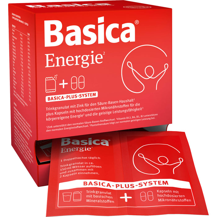 Basica Energie Trinkgranulat + Kapseln für 30 Tage für körpereigene Energie und geistige Leistungsfähigkeit, 30 St. Kombipackung