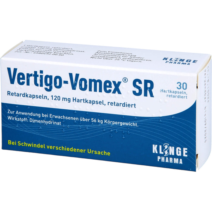 Vertigo-Vomex SR Retardkapseln 120 mg bei Schwindel, 30 pc Capsules