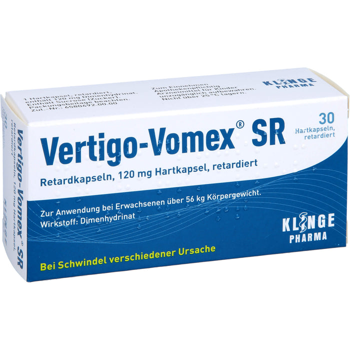 Vertigo-Vomex SR Retardkapseln 120 mg bei Schwindel, 30 pc Capsules