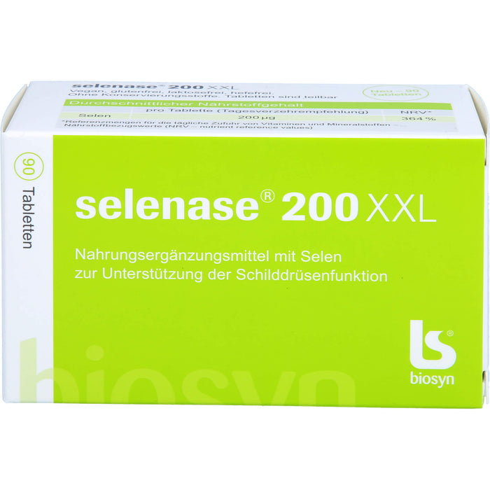 Selenase 200 XXL Tabletten zur Unterstützung der Schilddrüsenfunktion, 90 St. Tabletten